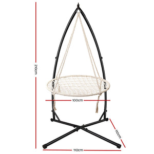 Keezi Kids Outdoor Nest Spider Web Swing Hammock Chair with Steel Stand 100cm