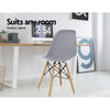 Artiss Set of 4 Retro Dining DSW Chairs Kitchen Cafe Beech Wood Legs Grey