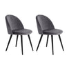 Artiss Set of 2 Velvet Modern Dining Chair - Dark Grey