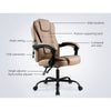 Artiss Massage Office Chair PU Leather Recliner Computer Gaming Chairs Espresso