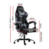 Artiss Office Chair Gaming Chair Computer Chairs Recliner PU Leather Seat Armrest Black Grey