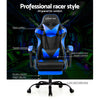 Artiss Gaming Office Chairs Computer Seating Racing Recliner Footrest Black Blue