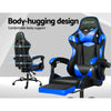 Artiss Gaming Office Chairs Computer Seating Racing Recliner Footrest Black Blue