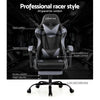 Artiss Office Chair Gaming Chair Computer Chairs Recliner PU Leather Seat Armrest Footrest Black Grey