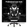 Artiss Gaming Office Chairs Computer Seating Racing Recliner Footrest Black White