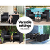 Set of 2 Outdoor Dining Chairs Wicker Chair Patio Garden Furniture Setting Lounge Cafe Cushion Bistro Set Gardeon Black