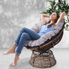 Gardeon Outdoor Papasan Chairs Lounge Setting Patio Furniture Wicker Brown