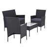 Gardeon Outdoor Furniture Lounge Setting Wicker Patio Dining Set w/Storage Cover Grey