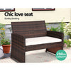 Gardeon Rattan Furniture Outdoor Lounge Setting Wicker Dining Set w/Storage Cover Brown