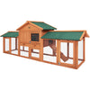 i.Pet Rabbit Hutch Chicken Coop Wooden Cage Pet Hutch 220cm x 52cm x 84cm