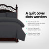 Giselle Bedding Super King Classic Quilt Cover Set - Black