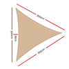 Instahut 3 x 3 x 3m Triangle Shade Sail Cloth - Sand Beige