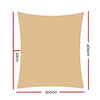 Instahut Shade Sail Cloth Shadecloth Rectangle Heavy Duty Sand Sun Canopy 3x4m