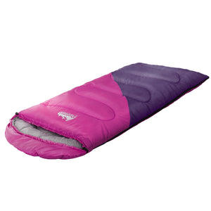 Weisshorn Sleeping Bag 136cm Kids Camping Hiking Winter Pink