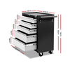 Giantz 5 Drawer Mechanic Tool Box Cabinet Storage Trolley - Black & Grey