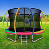 Everfit 10FT Trampoline Round Trampolines With Basketball Hoop Kids Present Gift Enclosure Safety Net Pad Outdoor Multi-coloured