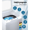 Devanti 10kg Top Load Washing Machine Quick Wash 24h Delay Start Automatic