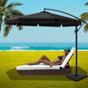 Instahut 3M Umbrella with 50x50cm Base Outdoor Umbrellas Cantilever Patio Sun Beach UV Black