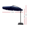 Instahut 3M Umbrella with 50x50cm Base Outdoor Umbrellas Cantilever Patio Sun Beach UV Navy