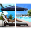 Instahut 3M Umbrella with 50x50cm Base Outdoor Umbrellas Cantilever Patio Sun Beach UV Navy