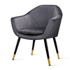 Artiss Armchair Accent Chair Retro Wooden Armchairs Single Sofa Velvet Seat Grey