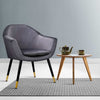 Artiss Armchair Accent Chair Retro Wooden Armchairs Single Sofa Velvet Seat Grey