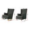 Artiss Rocking Armchair Feeding Chair Fabric Armchairs Lounge Recliner Charcoal