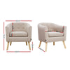 Artiss ADORA Armchair Tub Chair Single Accent Armchairs Sofa Lounge Fabric Beige