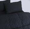 Elan Linen 100% Egyptian Cotton Vintage Washed 500TC Charcoal Double Quilt Cover Set