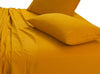 Elan Linen 100% Egyptian Cotton Vintage Washed 500TC Mustard Double Bed Sheets Set