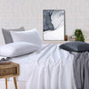 Elan Linen 100% Egyptian Cotton Vintage Washed 500TC White King Bed Sheets Set