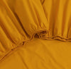 Elan Linen 100% Egyptian Cotton Vintage Washed 500TC Mustard Single Bed Sheets Set