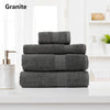 Royal Comfort 4 Piece Cotton Bamboo Towel Set 450GSM Luxurious Absorbent Plush - Granite