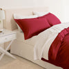 Balmain 1000 Thread Count Hotel Grade Bamboo Cotton Quilt Cover Pillowcases Set - Queen - Bordeaux