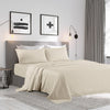 Kensington 1200 Thread Count 100% Cotton Sheet Set Stripe Hotel Grade - Super King - Sand