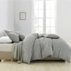 Royal Comfort Striped Flax Linen Blend Quilt Cover Set Soft Touch Bedding - Queen - Charcoal