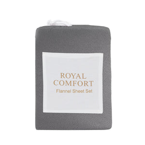 Royal Comfort Polar Fleece Flannel Sheet Set Ultra Soft Plush Cozy - Double - Charcoal