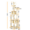 4Paws Cat Tree Scratching Post House Furniture Bed Luxury Plush Play 200cm - Beige