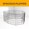 4Paws 8 Panel Playpen Puppy Exercise Fence Cage Enclosure Pets Black All Sizes - 30" - Black