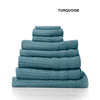 Royal Comfort Eden Egyptian Cotton 600GSM 8 Piece Luxury Bath Towels Set - Turquoise
