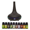 Milano Aroma Diffuser Set With 10 Pack Diffuser Oils Humidifier Aromatherapy - Dark Wood