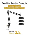 Heavy Duty Microphone Arm Microphone Stand Suspension Scissor Boom Stands with 6" Pop Filter and Cable Ties for Recording