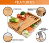 Large Bamboo Cutting Board and 4 Containers with Mobile Holder gift included for Home Kitchen