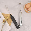 Silver Rechargeable Electric Milk Frother Handheld (3 Speeds)