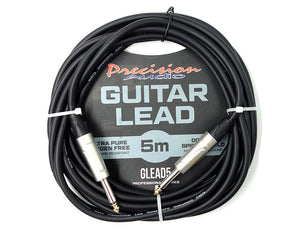 Precision Audio 5 Pack 1/4" To 1/4" 6.35mm Studio Stage Guitar Lead 5m GLEAD5