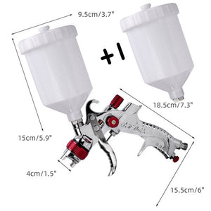 Spray Gun Kit HVLP Gravity Feed Air Paint Sprayer 3 Nozzles 1.4mm 1.7mm 2mm