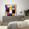 70cmx70cm Large Composition A By Piet Mondrian Black Frame Canvas Wall Art