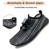 Water Shoes for Men and Women Soft Breathable Slip-on Aqua Shoes Aqua Socks for Swim Beach Pool Surf Yoga (Black Size US 7)