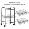 SONGMICS 3-Tier Metal Rolling Cart on Wheels with Removable Shelves Black BSC03BK