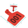 1-100 Cattle Number Ear Tags 5x4cm Set - Small Red Pig Goat Livestock Label